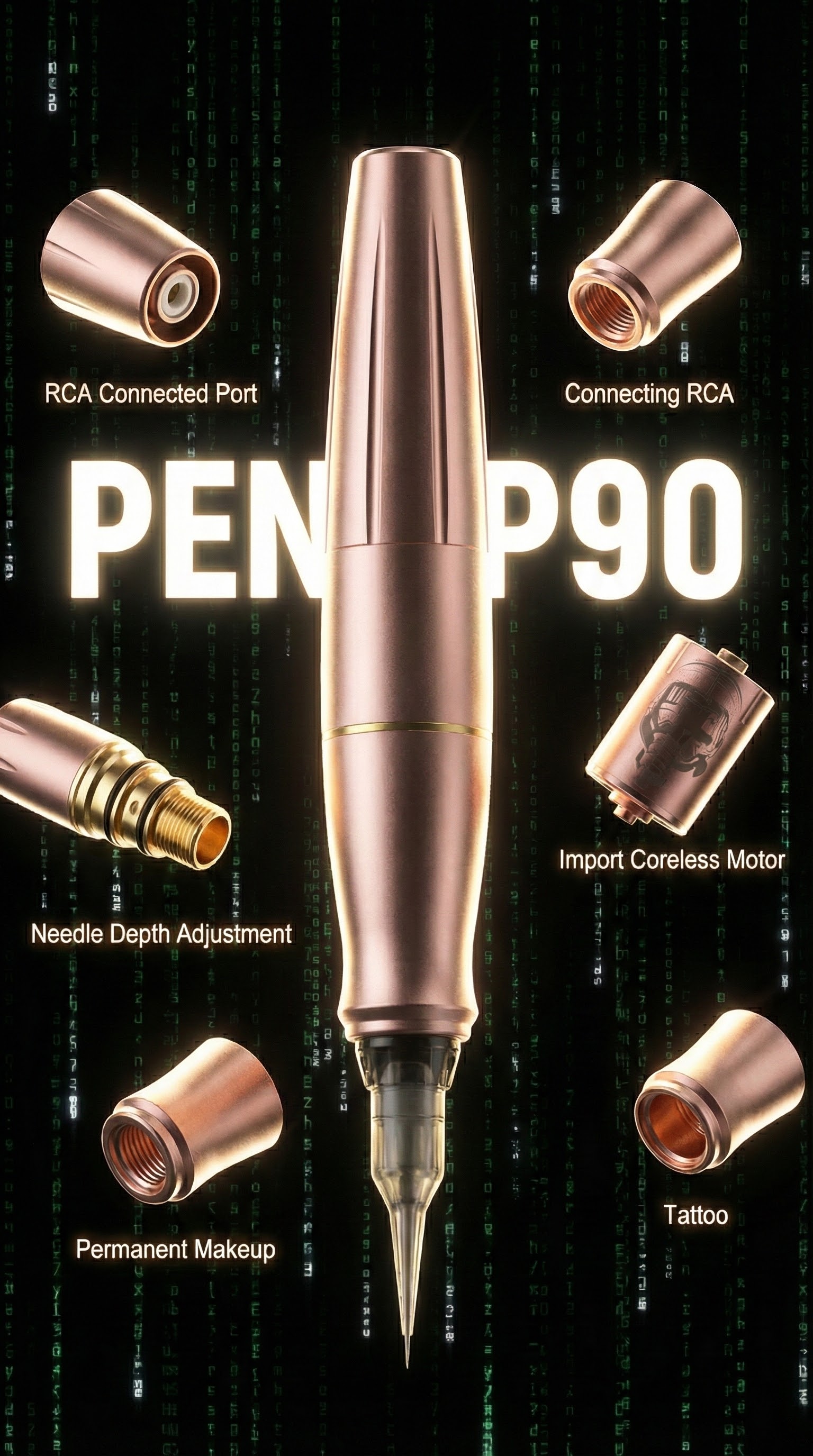 Máy Pen phun xăm P90 - làm trên người